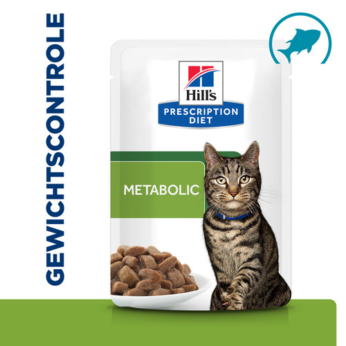 Hill's Prescription Diet Metabolic Weight Management nat kattenvoer met zeevis maaltijdzakje multipack