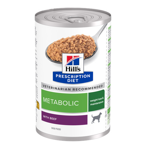 Hill's Prescription Diet Metabolic Weight Management nat hondenvoer met rund blik