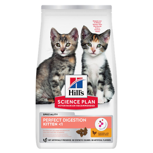 Hill's Kitten Perfect Digestion kip met bruine rijst kattenvoer