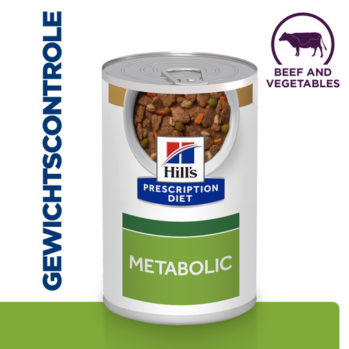 Hill's Prescription Diet Metabolic stoofpotje voor hond met rund & groenten blik