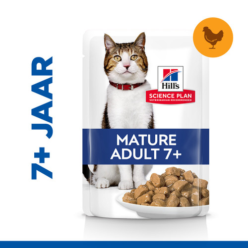 Hill's Mature Adult 7+ nat kattenvoer met kip maaltijdzakje multipack