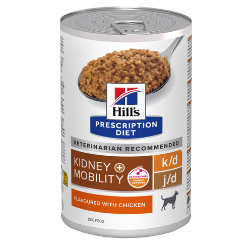 Hill's Prescription Diet K/D + Mobility nat hondenvoer met kipsmaak blik