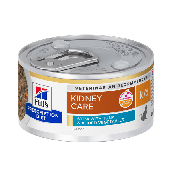 Hill's Hill's Prescription Diet K/D Kidney Care stoofpotje voor kat met tonijn & groenten blik 1 tray (24 x 82 g)