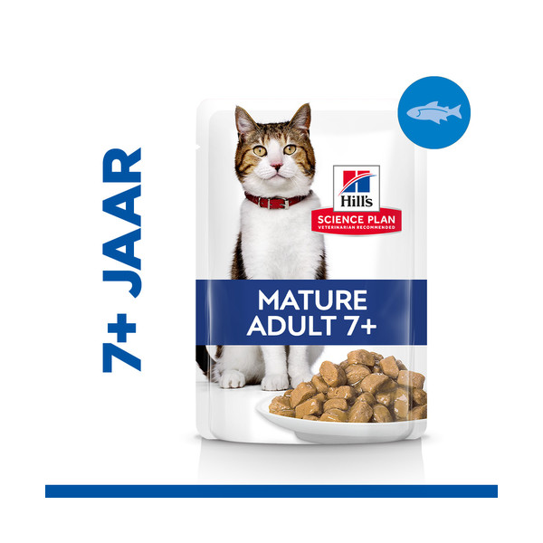 Hill's Hill's Mature Adult 7+ nat kattenvoer met zeevis maaltijdzakje multipack 2 dozen (24 x 85 g)