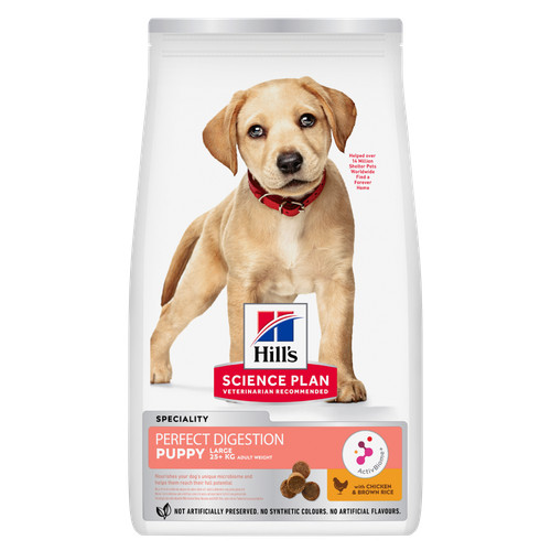 Hill's Puppy Large Perfect Digestion met kip en bruine rijst hondenvoer
