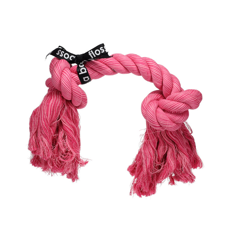 Katoenen flostouw roze voor de hond