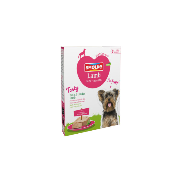 Smolke Smølke Tasty Lamb vers gestoomd lam nat hondenvoer 2 x (10 x 395 g)