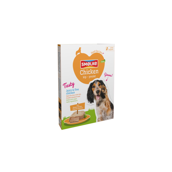 Smolke Smølke Tasty Chicken vers gestoomde kip nat hondenvoer 2 x (10 x 395 g)