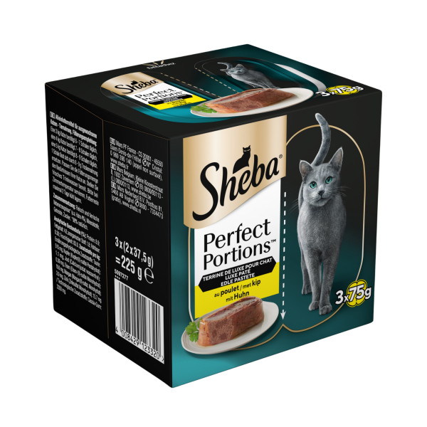 Sheba Sheba Perfect Portions luxe paté met kip natvoer kat 4 verpakkingen (12 x 75 g)