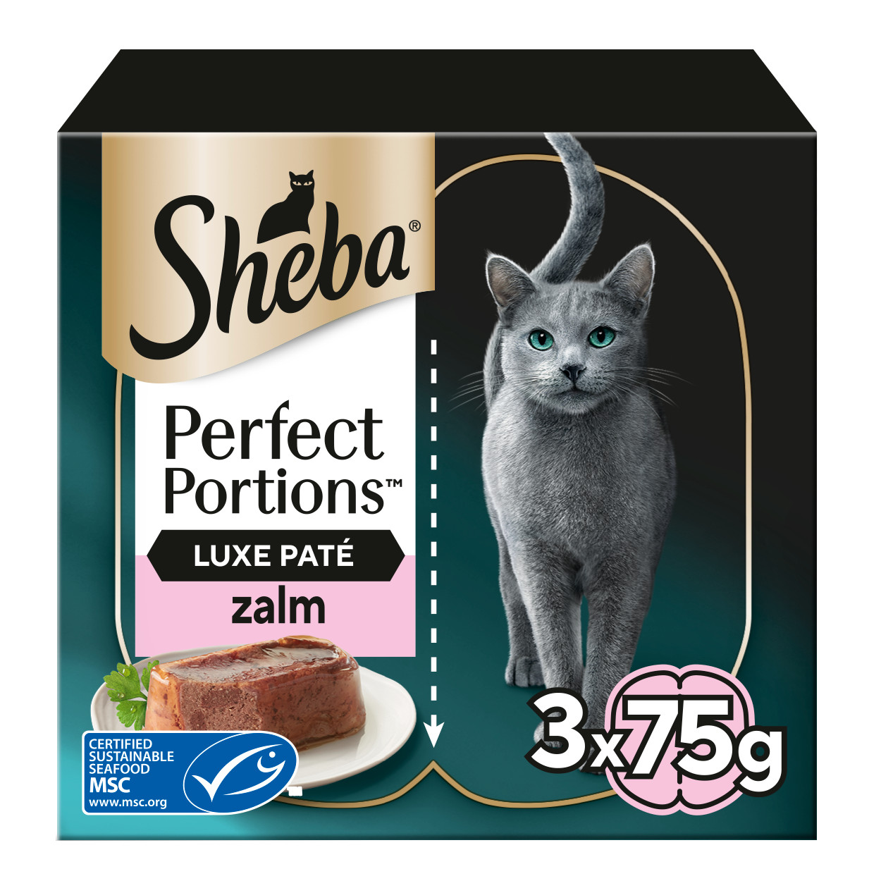 Sheba Perfect Portions Paté met Zalm Kattenvoer