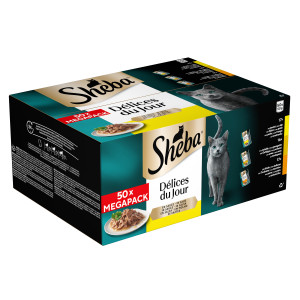 Sheba Délices du Jour met kip, kalkoen en gevogelte in saus natvoer kat (50g) 12 x 50 g