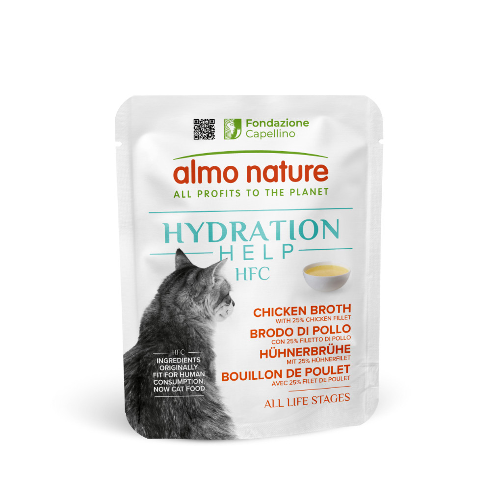 Almo Nature HFC Hydration Help kippenbouillon met kipfilet natvoer kat (50 g)