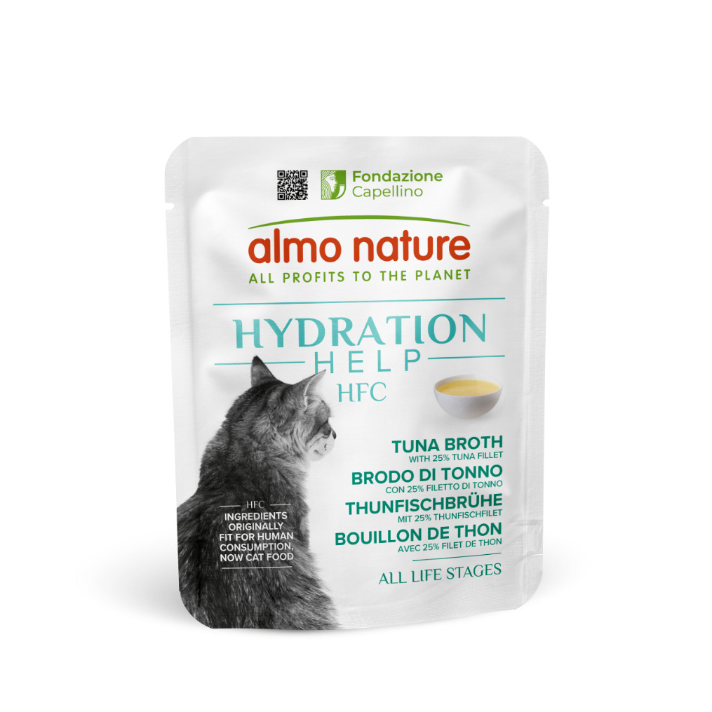 Almo Nature HFC Hydration Help tonijnbouillon met tonijnfilet natvoer kat (50 g)