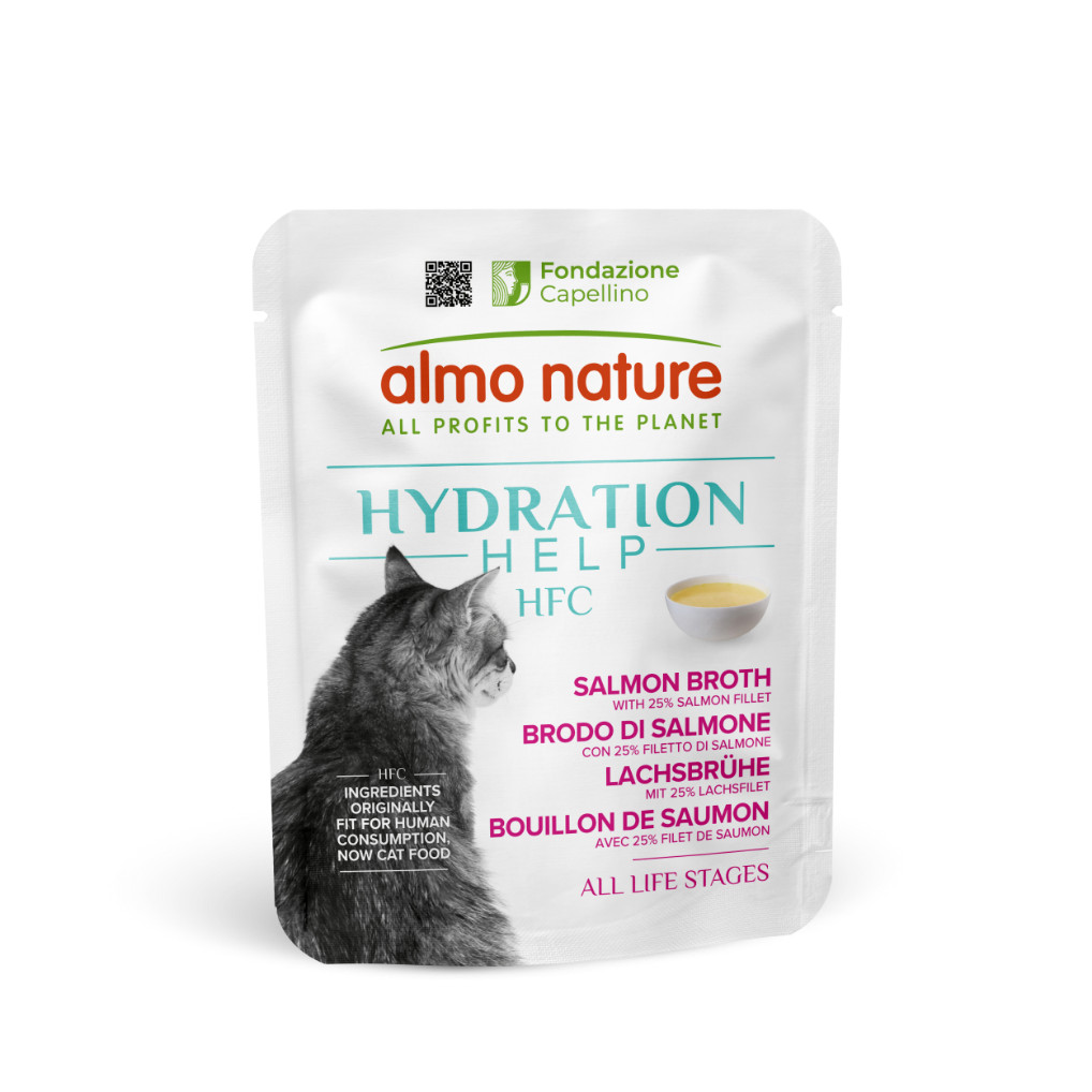 Almo Nature HFC Hydration Help zalmbouillon met zalmfilet natvoer kat (50 g)