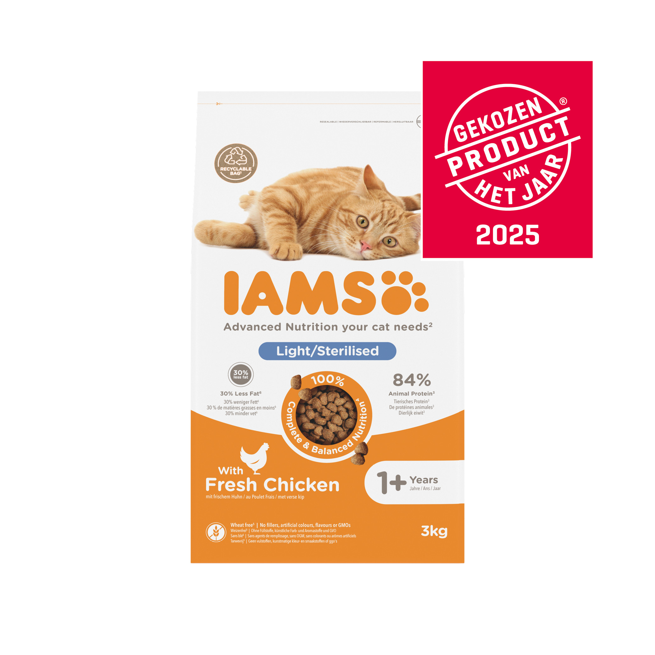 Iams For Vitality Adult Sterilised Kip kattenvoer