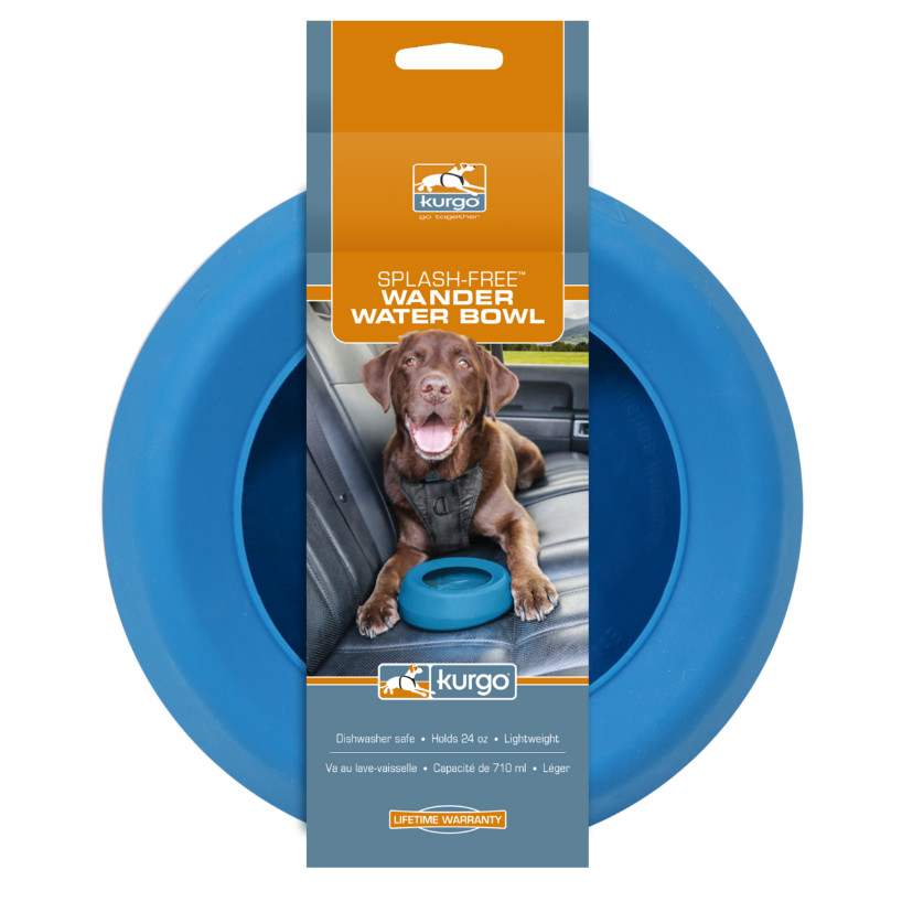 Kurgo Splash Free Wander Bowl voer- en waterbak hond (blauw)