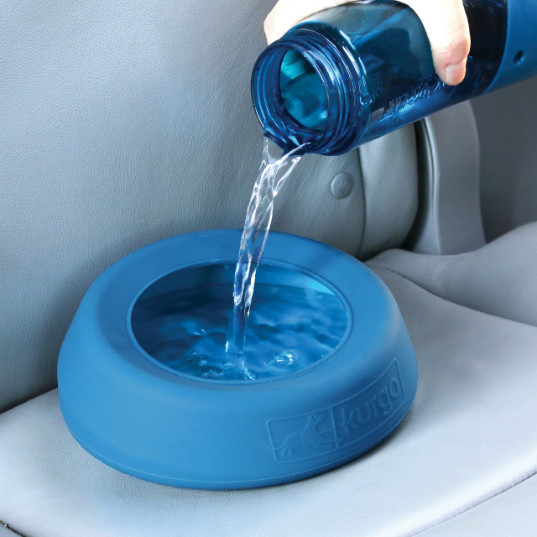 Kurgo Splash Free Wander Bowl voer- en waterbak hond (blauw)