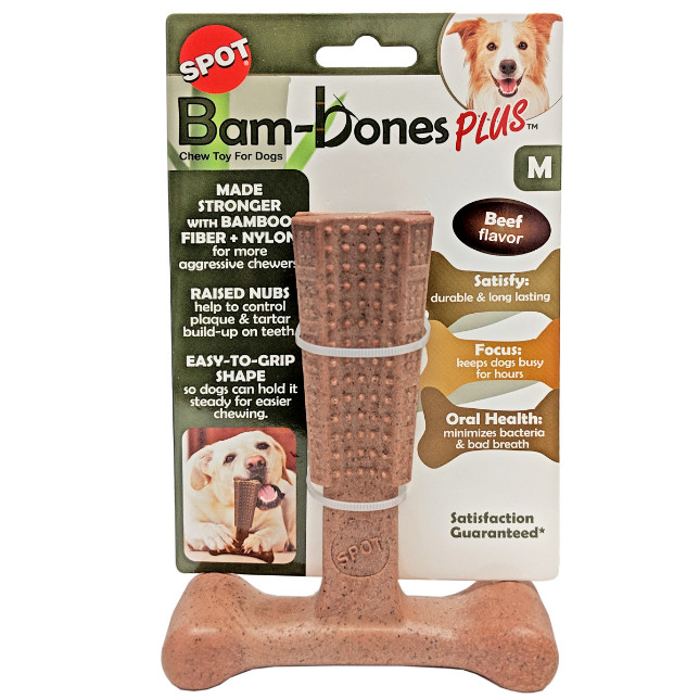 Spot Bam-Bones Easy Grip veilig kauwbot hond (rundsmaak)