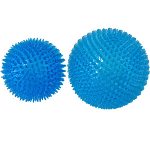 Drijvende bal met stekels blauw hondenspeeltje Per stuk 6 cm afbeelding