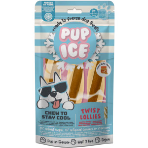 Pup Ice Twist Lollies M met pindakaas hondenijsjes