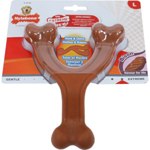 Nylabone Extreme Chew Wishbone nylon kauwspeelgoed hond (bizonsmaak) Large