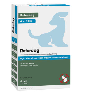 Refordog 100 mg spot-on anti-parasiet hond (4 - 10 kg) 2 x 3 pipetten