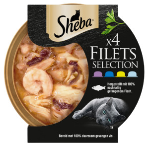 Sheba Filets Selectie in saus multipack natvoer kat kuipjes 4 x 60 g
