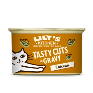 Lily's Kitchen Cuts in gravy kip natvoer kat 1 tray (24 x 85 g)