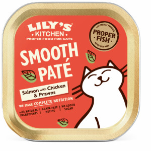 Lily's Kitchen Paté zalm met kip en garnalen natvoer kat 1 tray (19 x 85 g)