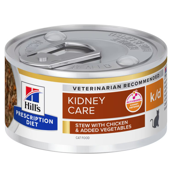 Hill's Hill's Prescription Diet K/D Kidney Care stoofpotje voor kat met kip & groenten blik 2 trays (48 x 82 g)
