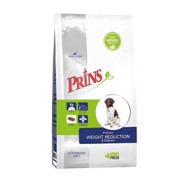 Prins Prins ProCare Pressed Veterinary Diet Weight Reduction & Diabetic hondenvoer 2 x 12 kg
