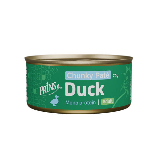 Prins Prins Chunky Paté Adult eend natvoer kat 48 x 70 g