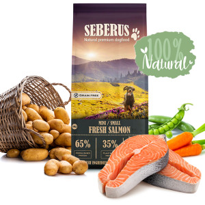 Seberus Mini/Small w/Fresh Salmon - natuurlijk graanvrij hondenvoer 3 kg