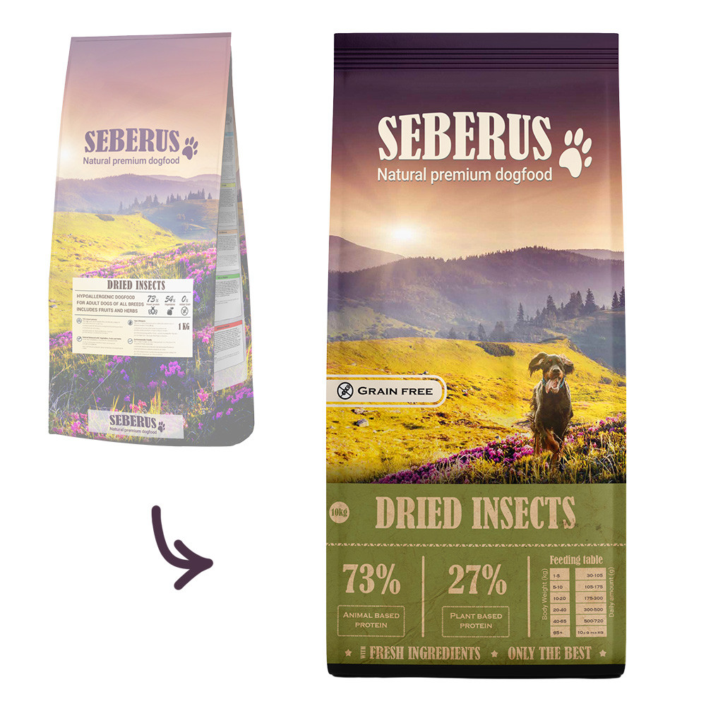 Seberus Dried Insects  –  natuurlijk graanvrij hondenvoer 