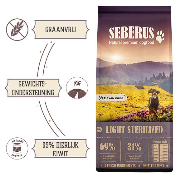 Seberus Sterilised / Light hondenvoer NL