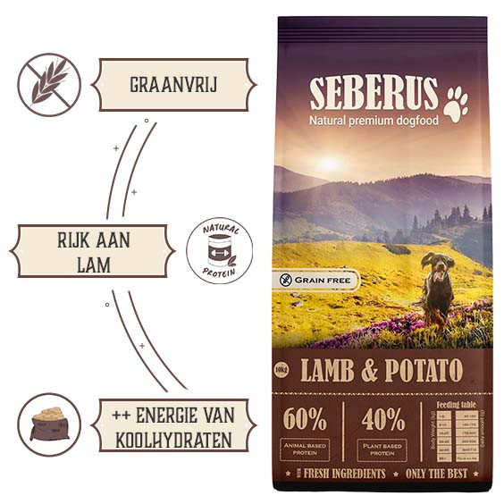 Seberus Lamb & Potato - natuurlijk graanvrij hondenvoer NL