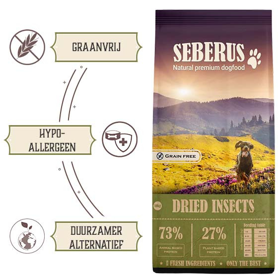 Seberus Dried Insects  –  natuurlijk graanvrij hondenvoer NL