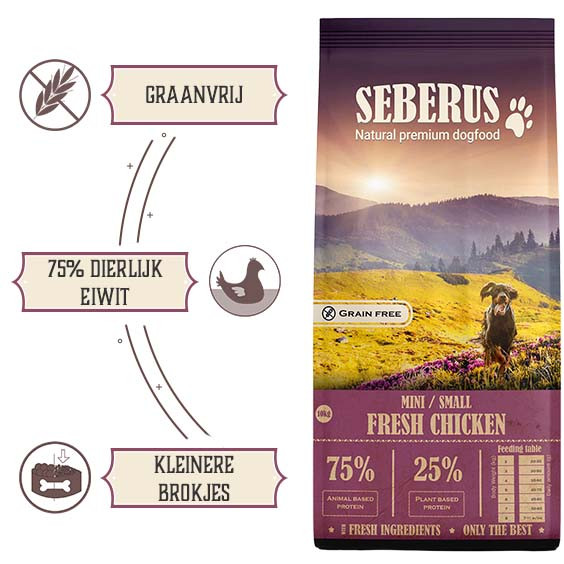 Seberus Mini/Small Fresh Chicken - natuurlijk graanvrij hondenvoer NL