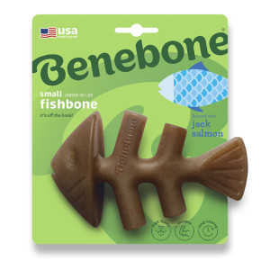 Benebone Fishbone nylon kauwspeelgoed hond (zalmsmaak) M