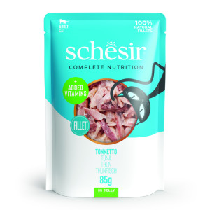 Afbeelding Schesir tonijn (jelly) natvoer kat (zakjes) 2 dozen (24 x 85 g) door Brekz.nl
