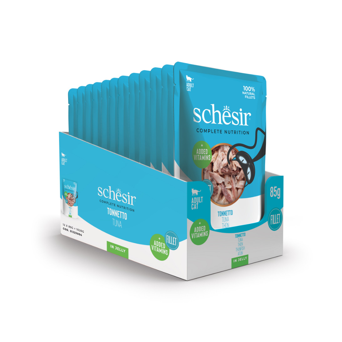 Schesir tonijn (jelly) natvoer kat (zakjes 85 g)