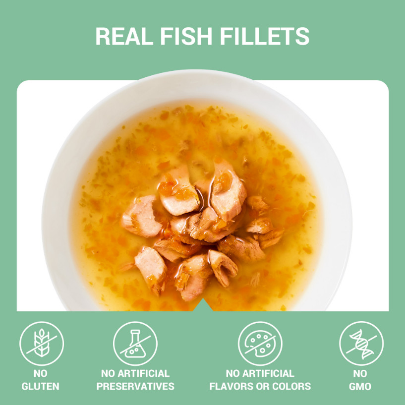 Schesir Cat Soup Wilde roze zalm en wortels