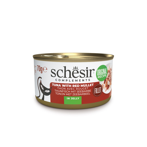Schesir Schesir tonijn met zeebarbeel (jelly) natvoer kat (blikjes) 4 trays (48 x 70 g)