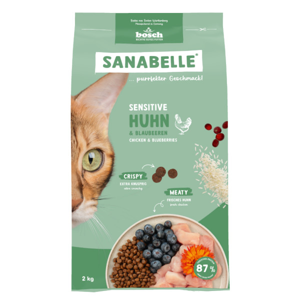 Sanabelle Sanabelle Sensitive met kip en bosbessen kattenvoer 2 x 8 kg