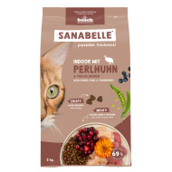 Sanabelle Indoor met parelhoen en cranberries kattenvoer 2 kg