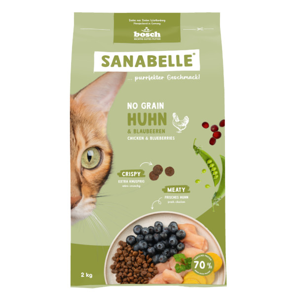 Sanabelle Sanabelle No Grain met kip en bosbessen graanvrij kattenvoer 2 x 8 kg