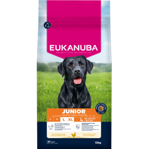 Afbeelding Eukanuba Junior Large Breed kip hondenvoer 2 x 15 kg door Brekz.nl