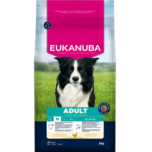 Afbeelding Eukanuba Adult Medium Breed kip hondenvoer 2 x 3 kg door Brekz.nl
