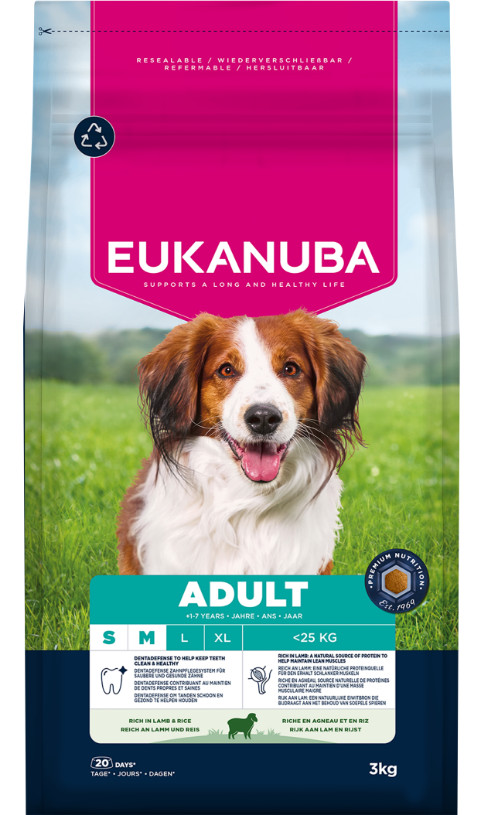 Eukanuba Adult Lam & Rijst Small/Medium Hondenvoer
