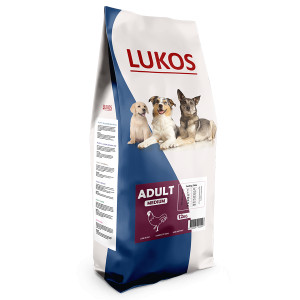 Lukos Adult Medium hondenvoer 12 kg + 12 kg Gratis